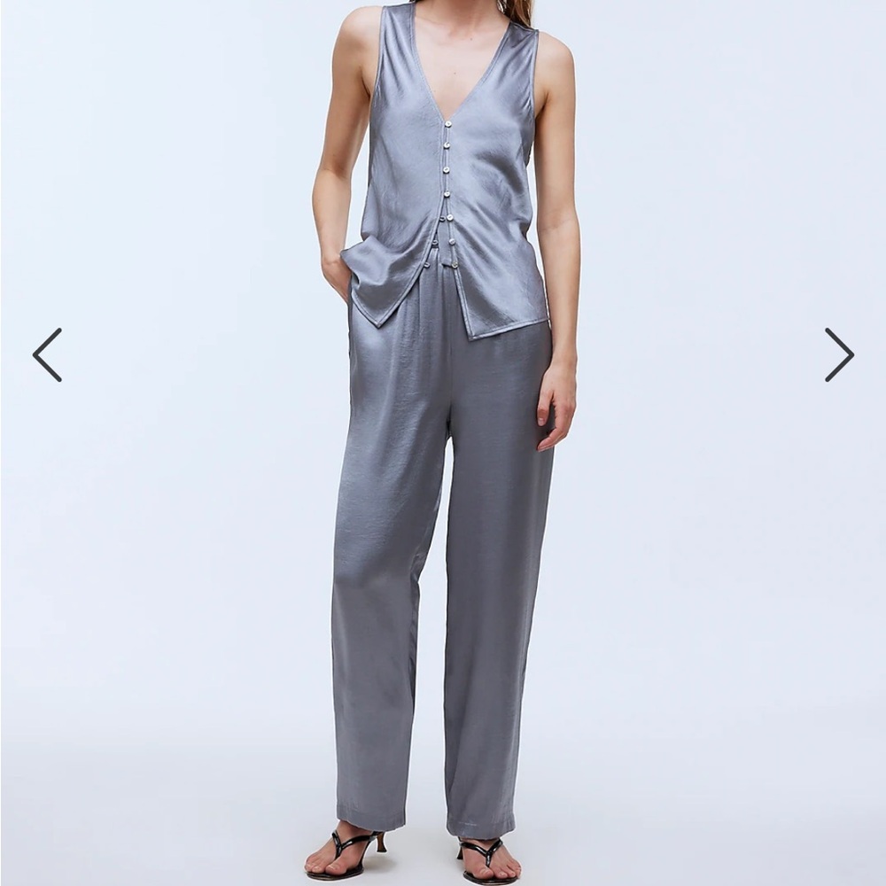 Madewell Straight-Leg Full-Length Pants in Satin